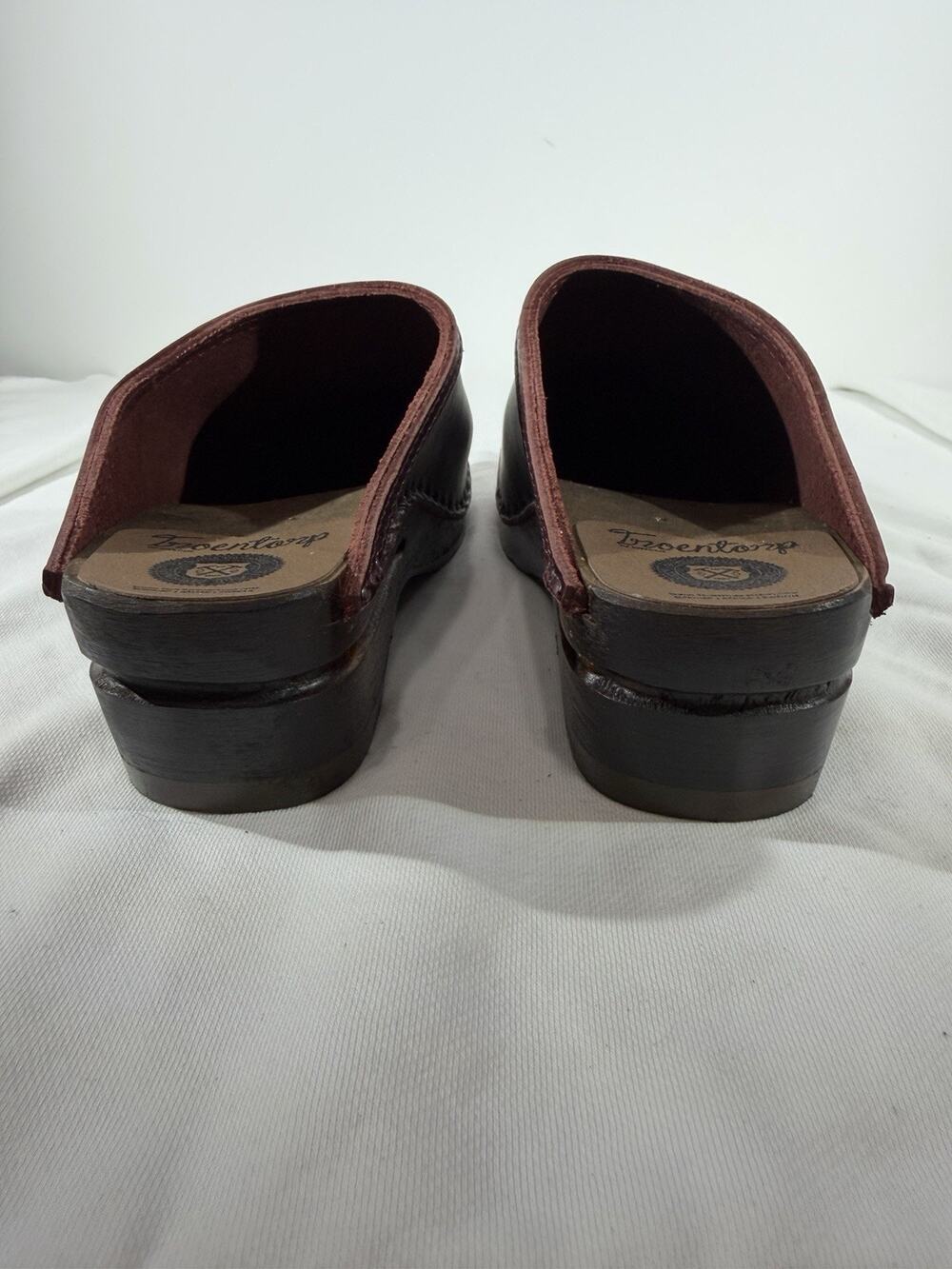 Swedish Clogs Troentorp Rembrandt Dark Red Tanned Size EU 37 Fits 6-6.5